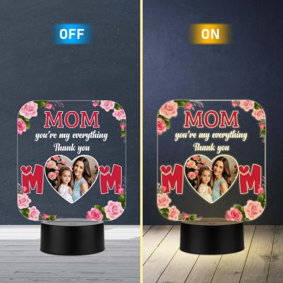 Mom “You Are My Everything” Personalized LED Lamp with Warm White Light & USB Powered